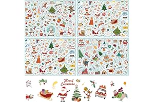 K JAIMRIAN Weihnachtssticker Set, 284 Weihnachten Aufkleber Selbstklebend für Karte Machen, Stickers Weihnachten für Scrapbooking Tagebuch Fotoalben Geschenke Briefe, Weihnachtsaufkleber Weihnachtsdekoration