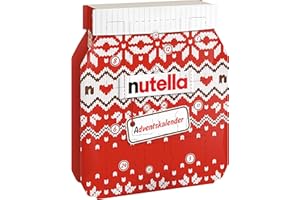 ZAMA4ZINGO Nutella Calendrier de l'Avent 2023, 528 g | Chaque jour, découvrez de délicieuses surprises (chaussettes, jeu de cartes et porte-clés) | 24 portes pleines de plaisir et de friandises pour la période
