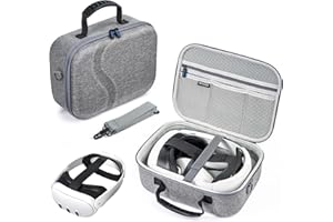 DEVASO Carrying Case for Meta Quest 3, Travel Storage Case Compatible with Oculus Quest 3 with Elite Strap, Touch Controllers and Other Accessories, Hard Shell Bag for Travel and Storage