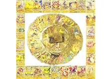 55 PCS Gold Foil Cards, TCG Deck Box Rare Golden Metal Cards Vmax, Assorted Charizard Foil Cards (16 Vmax+13 V Series+11 GX C