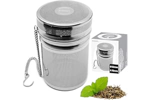 amapodo - Infuseur à thé pour thé en vrac – Grande boule à thé fine pour tasse – Filtre à thé fin en acier inoxydable à mailles fines sans plastique réutilisable