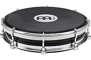 Meinl Percussion Samba Silent Tamborim - Silent Practice Tamborim z siateczkową główką - średnica 15 cm - tworzywo ABS, czarny (STBR06ABS-BK)