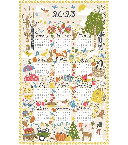 Strofinaccio Calendario 2026 Façade Pâtisserie – 100% Cotone 48x72 Cm, Made In France, Design Parigino Winkler