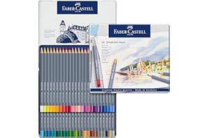 Goldfaber Faber-Castell 114648 - Crayons aquarelle, set de 48 crayons de couleur, incassables, entièrement aquarellables