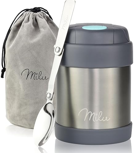 Termo Para Alimentos MIUUIPI 600 Ml Acero Inoxidable - Mantiene Frío Y Caliente 12 Horas, A Prueba De Fugas, Con Cuchara