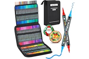 MarkMuse 72 Colores Rotuladores Acrilicos, Rotuladores Doble Punta, Acrylic Markers para Pintar Permanentes de Colores,Cerámica, Vidrio, Madera, Tela, Lienzo y Metal