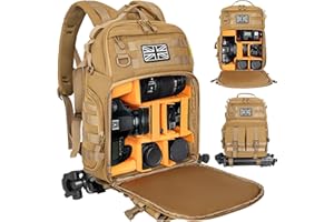 OUUTMEE Camera Backpack with 15.6" Laptop Compartment – Waterproof Camera Bag, Durable DSLR/SLR Photography Bag Compatible with Canon, Nikon, DJI Drones | Removable Padded Insert | Tripod Holder Strap