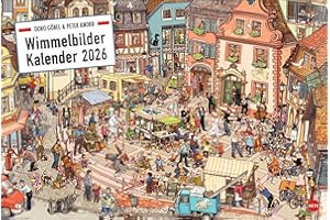 Göbel & Knorr Wimmelbilder Edition Kalender 2026: Großer Wandkalender mit 12 spannenden Wimmelbildern zum Entdecken. Göbel & Knorr Kalender mit Suchbildern für Groß und Klein.