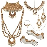 Lucky Jewellery Bridal Dulhan Alloy Gold Plated Jewellery Set for Girls & Women