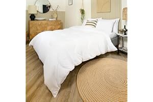 Night Lark - Coverless Duvet - 4.5 Tog - King - Seersucker Collection - Luxury Bedding - Hypoallergenic - Machine Washable - Polar White