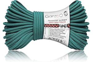 Ganzoo Paracord 550 cuerda / 4 mm / nailon / poliéster / tipo híbrido / pulsera de perro / 250 kg de carga de rotura/cuerda para acampar / cuerda multiusos / 30 metros/azul petróleo