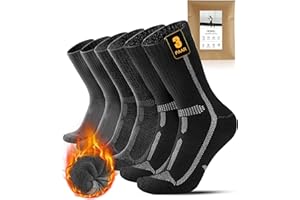 YESWEL 3 Pary Merino Skarpet Trekkingowych Dla Mężczyzn i Kobiet, 60% Wełna Merino Skarpety Termiczne, Zimowe Skarpety Zewnętrzne Z Amortyzacją Na Trekking i Sport