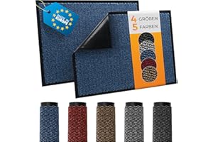 TIMELEOS Wycieraczka zatrzymująca brud z wyjątkowo silnym brudem i wchłanianiem wilgoci, wodoodporna, nadaje się do prania, odporna na zabrudzenia, wycieraczka (niebieska, 40 x 60 cm)