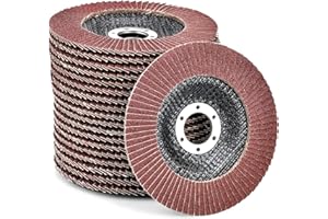 HATANSE 10 Disques Abrasifs à Lamelles Ø 125 mm x 22.2 mm Grain 120 Disques à Lamelles Disques à Meuler pour Enlever Ebavure, Rouille, Polissage, Finition