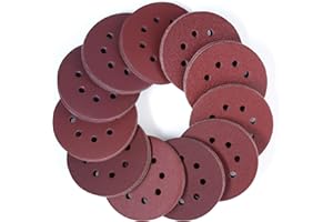 MIDO PROFESSIONAL ABRASIVE 110 Pcs 125 mm Sanding Discs Orbital Sander Discs 5 Inch 8 Hole Hook and Loop Sanding Discs for Random Orbital Sander, 10 x 40 60 80 100 120 150 180 240 320 400 600 Mixed Grits Sanding Pads