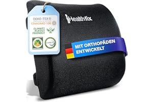 ‎HEALTHFIX Healthfix® Ergonomisches Lendenkissen – Entwickelt mit Experten in Deutschland – Verbessert Haltung & lindert Rückenschmerzen – Lordosenstütze für Bürostuhl, Auto & Sofa (Medium (70-90 KG))