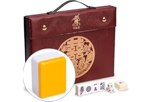Yellow Mountain Imports Professional Chinese Mahjong Game Set, Double Happiness (Yellow) - with 146 Medium Size Tiles - For Chinese Style Game Play [專業中式麻將]