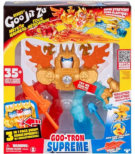 Goo Jit Zu – Figurines Stretchy Frostbite Yeti – Héros Ultra-Élastique Et Gluant, Jouet Sensoriel Sans Bazar