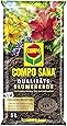 Compo SANA Qualitäts-Blumenerde mit 12 Wochen Dünger für alle Zimmer-, Balkon- und Gartenpflanzen, Kultursubstrat, 5 Liter, Braun