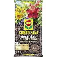 Compo SANA Qualitäts-Blumenerde mit 12 Wochen Dünger für alle Zimmer-, Balkon- und Gartenpflanzen, Kultursubstrat, 5…