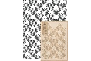 NL NAKLEO ART & WALL DECOR NAKLEO Stencil Riutilizzabile di Plastica Murale - 59x95cm - Gatsby Art Deco Geometrico - Grande Modello Carta da Parati Ripetitivo Pittura Tappezzeria Senza Cucitura Fai-da-te