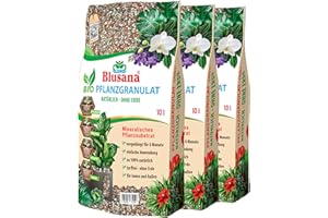 Blusana Mineralisches Pflanzsubstrat für Pflanzen | 6 Monate vorgedüngt | 30 Liter Bims Lava-Stein Zeolith Ton Mix | Granulat fein-mittel Körnung 2-5 mm | pH neutral Hydrokultur Drainage & Dekoration
