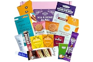 M & R HOME JUST RELAX Get Well Soon Hamper for Women – Large Self Care Package for Her – Mothers Day Gifts, Includes Tea, Socks, Lotion, Biscuits – Gifts For Couples, Get Well Soon, Birthday – British Gift Baskets