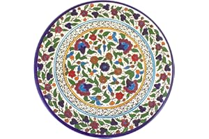 ARMENIAN CERAMICS Piatto in ceramica armena decorata, motivo fiori colorati, 27 cm