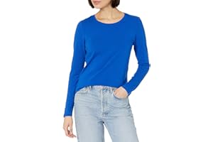 Amazon Essentials Camiseta de Cuello Caja, Manga Larga y Ajuste Clásico (Disponible en Tallas Grandes) Mujer