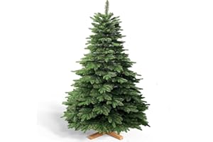 ‎APICIZON APICIZON Künstlicher Weihnachtsbaum 180 cm | Premium Tannenbaum Künstlich - Naturgetreu | Nordmanntanne inkl. Holzständer | Braunem Stamm | Weihnachtsdeko für Innen & Außen