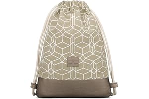 JOHNNY URBAN Borsa a Sacco Donna Uomo Beige Metallizzato - Noah - Saccha Sportiva di Cotone Zaino - Sacca in Tela con Chiusura a Cordoncino