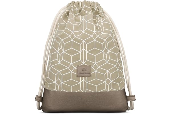 Johnny Urban Sac à Dos Cordon Coton pour Homme et Femme Sand Metallic - Noah - Sac de Gym - Sackpack Gymsack - Sac de Sport avec Poche pour Voyage Camping Gym Ecole Natation Plage Piscine - Hydrofuge