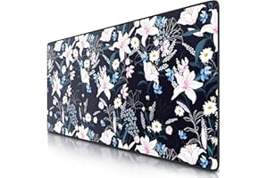 CSL-COMPUTER CSL Gamingowa podkładka pod mysz XXL, 900 x 400 mm, XXL, duża z motywem, podkładka na stół, duży rozmiar, poprawia precyzję i prędkość, również do myszy i klawiatury Roccat Razer Logitech - Flowers