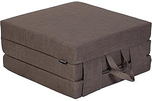 Fun!ture Single Foldable Z Bed Mattress | Indoor Portable Folding Sofa Bed | For Living Room & Bedroom | Great For Sleepover & Guests | Soft & Comfy Futon Set With Carry Handles (Slate Grey)