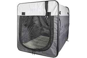 Henry Wag Folding Fabric Travel Crate - Ideal For Use in the Home, Outside or when Travelling Variety of Pets - (Large 79 x 55 x 60 cm)