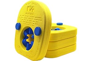 Edz Kidz Disc Armband Swim Floats - Comfort Foam Arm Bands for Kids 2-6 Years - Safe & Lightweight Swimming Aid CE & UKCA Certified (Yellow/Blue)
