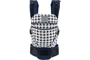 manduca XT Baby Carrier > Pepita Navy < All in One Baby Carrier with Adjustable Seat, Newborn to Toddler, 3 Positions (Front, Hip & Back), No Infant Insert Needed, Organic Cotton