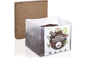 OWNGROWN Terriccio di cocco ricco di sostanze nutritive: 3L di terriccio premium senza torba - Terriccio di cocco pressato come pratico distributore d'acqua - Terriccio di cocco per piante d'appartamento