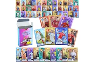 YUMCUTE Cartes De Football 55 Pièces, Carte Star du Football 2023/2024, Cartes De Footballeur Saison 2023/2024, Carte De Foot, Carte à Collectionner De Football De La Ligue des Champions pour Fan Homme