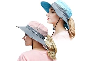 MURYOBAO Damski outdoorowy letni kapelusz przeciwsłoneczny ochrona przed promieniowaniem UV szeroki daszek składany safari czapka wędkarska