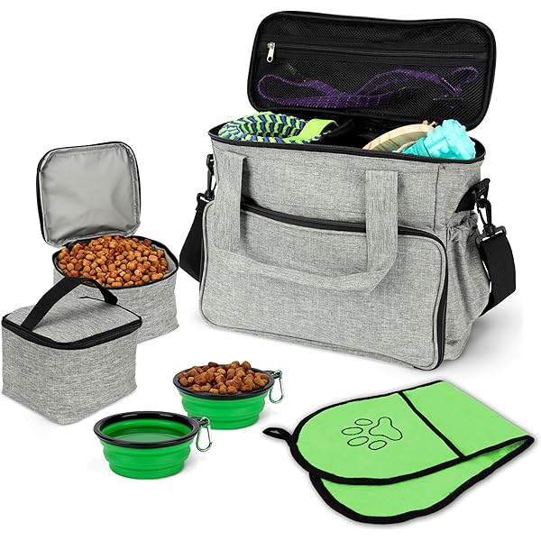 Teamoy Borsa Per Toelettatura Cane - Grigio - Con Scomparti Multipli Per Accessori E Shampoo