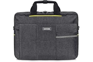 Duronic Messenger Bag Water Resistant Nylon Crossbody Shoulder Bags for Men & Women, Laptop Sleeve, Business Travel Hand Cabin Bag, Work, School, Gym, Over the Shoulder Side Bags, Black