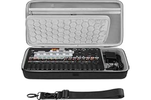 GEEKRIA Funda de transporte para interfaz de audio, compatible con SONICWARE Liven Ambient Ø / 8bit Warps/MEGA Synthesis/Texture Lab/XFM/Lofi-12, bolsa de viaje portátil de carcasa rígida de EVA (gris