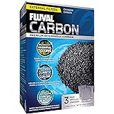 Fluval Akvaryumlar i&ccedil;in Karbon Filtre Ortamı, Premium Bit&uuml;ml&uuml; Karbon U&ccedil;lar, 100 gram Naylon Torbalar, 3'l&uuml; Paket, A1440