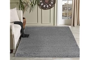 Serdim Rugs Living Room Shaggy Area Rugs Dark Grey 60x110cm(2'x3'7)