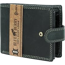 Leder Geldbörse Mit RFID Braune Herren-Geldbörse Aus Echtleder Mit Straußendruck – Doppelfaltung, RFID-Schutz – Western Style Wallet IPhone
