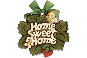 THUN - Formella Grande Sagomata Home Sweet Home - da Appendere - Ceramica - 23,8x20,5 cm - Linea Home Sweet Home
