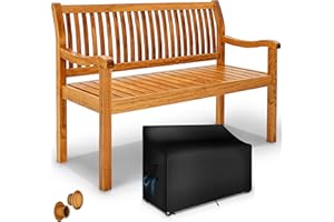 tillvex Wooden Garden Bench 2-3 Seater with Cover Weatherproof 125 cm | Park Bench Solid Wood | Balcony Bench Bench Bench 320 kg Load Capacity | Wooden Bench Garden Furniture for Balcony, Patio and