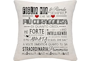 Bommex Regalo per la Figlia Ricorda Sempre Tu Sia Straordinaria Copricuscino per la figlia da mamma papà Miglior regalo per la figlia Regalo ispiratore per compleanno laurea Natale(figlia)