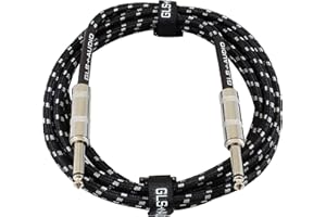 GLS Audio Kabel Klinkenkabel 6,3 mm - 3 m langes Gitarrenkabel für e-Gitarre, Bass - Universal Instrumentenkabel für Verstärker, Lautsprecher, Keyboard etc. - 2x gerade Klinke auf Klinke
